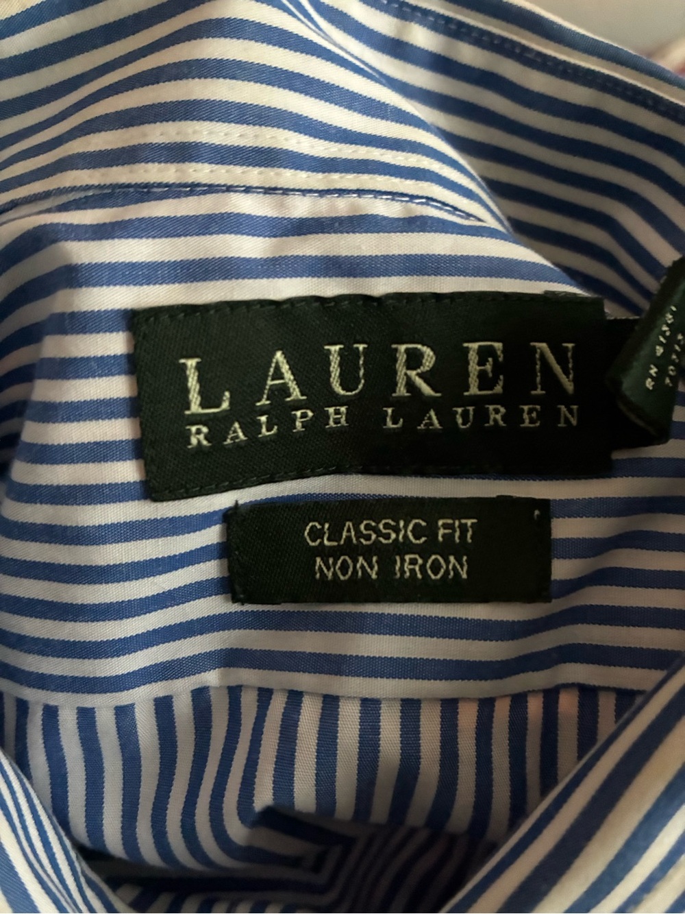 Ralph Lauren Blue and White Striped Dress Shirt